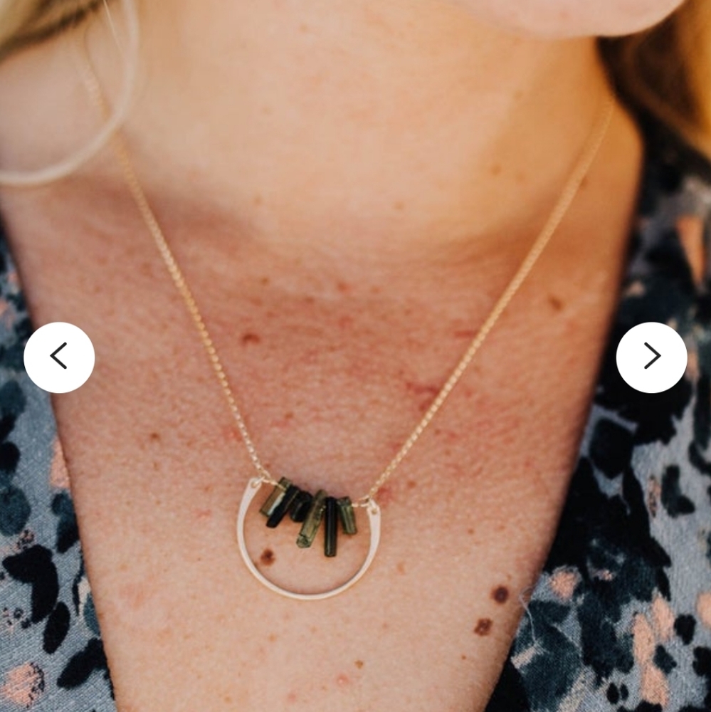 Epidote Bar Necklace